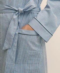 Cotton Blend Seersucker Robe