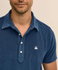 Cotton Blend Terry Cloth Polo Shirt
