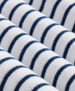 Cotton Blend Terry Cloth Stripe Sweatshirt
