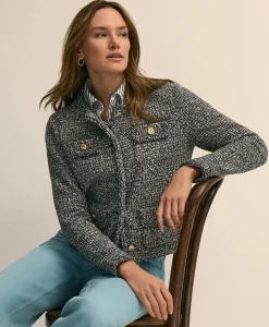 Cotton Blend Tweed Jacket