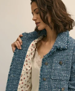 Cotton Blend Tweed Jacket