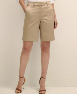 Cotton Blend Twill Bermuda Shorts