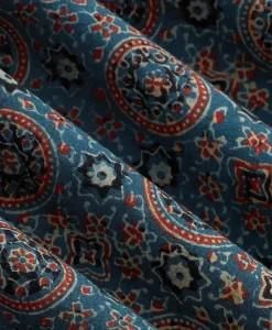 Cotton Block Mosaic Print Button-Down Collar, Short-Sleeve Shirt