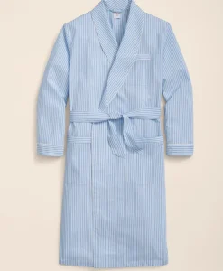 Cotton Broadcloth Bengal Striped Robe