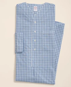 Cotton Broadcloth Checked Nightshirt
