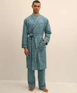Cotton Broadcloth Plaid Robe