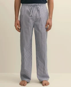 Cotton Broadcloth Striped Lounge Pants