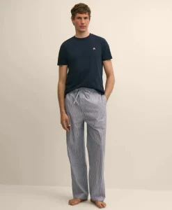 Cotton Broadcloth Striped Lounge Pants