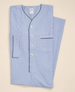 Cotton Broadcloth Striped Night Shirt