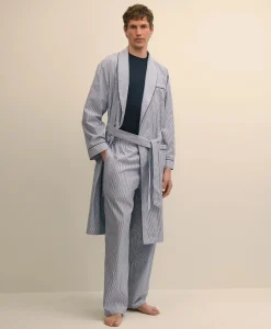 Cotton Broadcloth Striped Robe