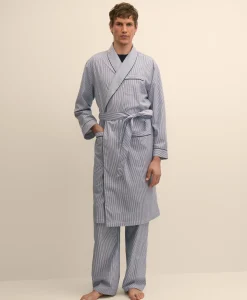 Cotton Broadcloth Striped Robe