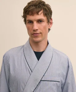 Cotton Broadcloth Striped Robe