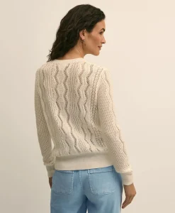 Cotton Cable-Knit Cropped Sweater