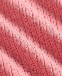 Cotton Cable-Knit Short-Sleeve Polo Sweater