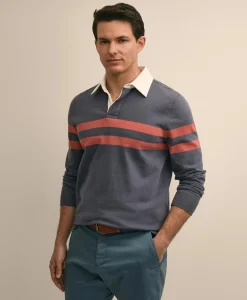 Cotton Classic Chest-Stripe Rugby Shirt