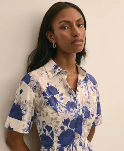 Cotton Floral Shirtdress