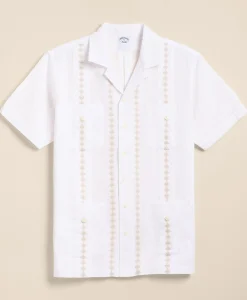 Cotton Guayabera Embroidered Short-Sleeve Shirt