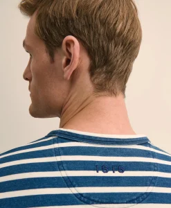 Cotton Indigo-Dyed Heavyweight Mariner Stripe Long-Sleeve T-Shirt