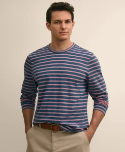 Cotton Indigo-Dyed Heavyweight Mariner Stripe Long-Sleeve T-Shirt