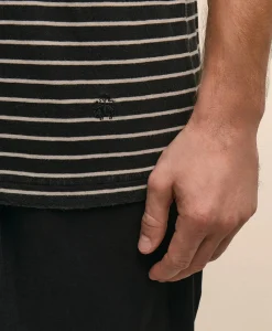 Cotton Indigo-Dyed Mariner Stripe T-Shirt