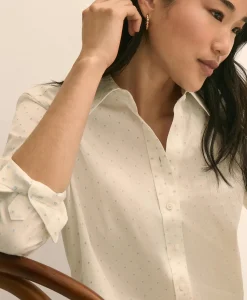 Cotton Jacquard Clip-Dot Shirt