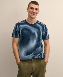 Cotton Mariner Stripe Indigo T-Shirt