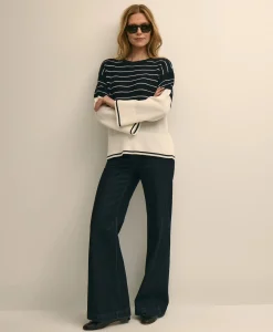 Cotton Oversized Mariner Stripe Sweater