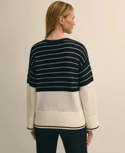 Cotton Oversized Mariner Stripe Sweater