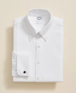 Cotton Oxford Button-Down Collar, Pique Bib Tuxedo Shirt