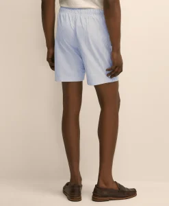 Cotton Oxford Stripe Lounge Shorts