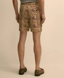 7" Cotton Paisley Print Shorts
