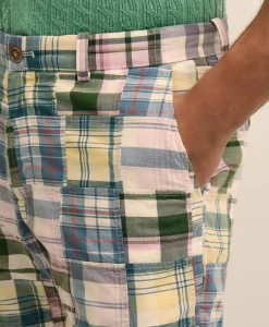 7" Cotton Patchwork Madras Shorts