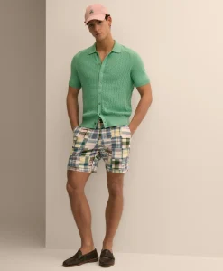 7" Cotton Patchwork Madras Shorts