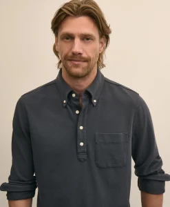 Cotton Pique Popover Polo Shirt