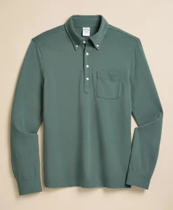 Cotton Pique Popover Polo Shirt