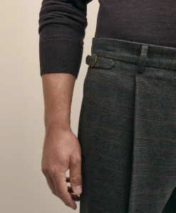 Cotton Pleated Side-Tab Chino