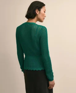 Cotton Pointelle Cardigan