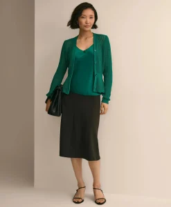 Cotton Pointelle Cardigan