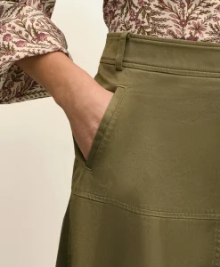 Cotton Sateen A-Line Skirt