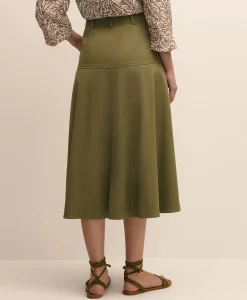 Cotton Sateen A-Line Skirt