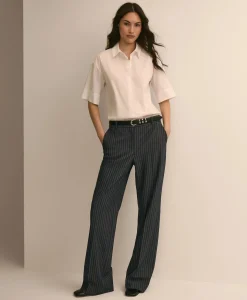 Cotton Short-Sleeve Drop-Shoulder Shirt