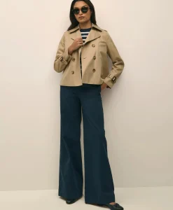 Cotton Twill Wide-Leg Pant