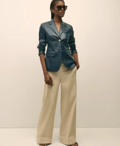 Cotton Twill Wide-Leg Pant