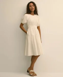 Cotton Voile Smocked-Waist Dress