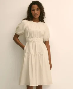Cotton Voile Smocked-Waist Dress