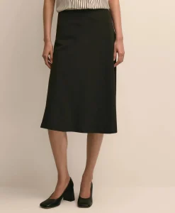Crepe Bias-Cut Slip Skirt