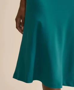 Crepe Bias-Cut Slip Skirt