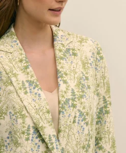 Crepe Botanical Print Jacket