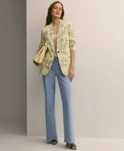 Crepe Botanical Print Jacket