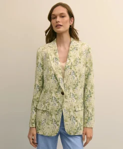 Crepe Botanical Print Jacket